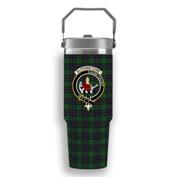 ScotsTee Shop Scottish Elphinstone Hunting Crest Tartan Flip Straw Tumbler 20oz 30oz
