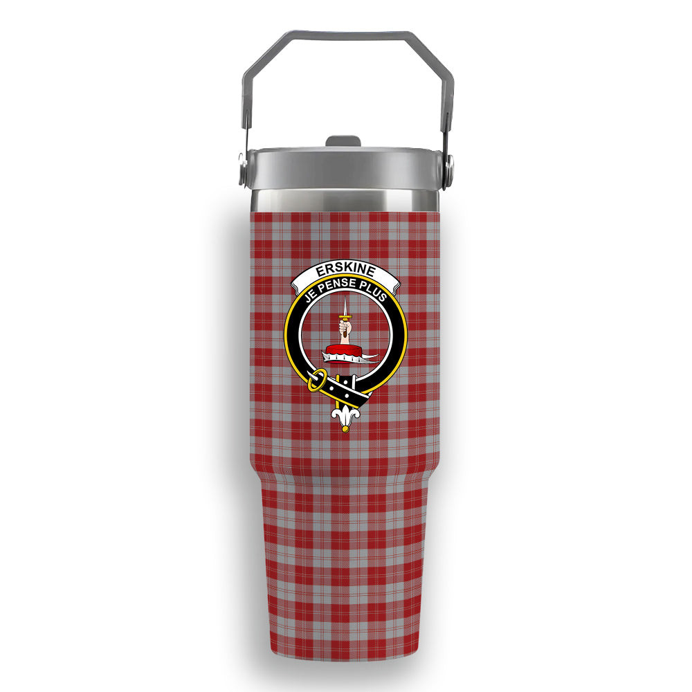 ScotsTee Shop Scottish Erskine Red Crest Tartan Flip Straw Tumbler 20oz 30oz