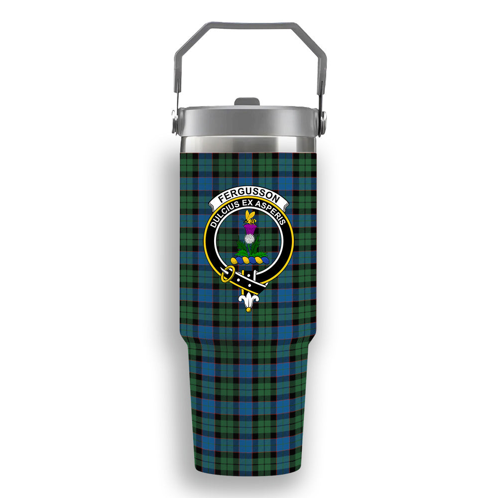 ScotsTee Shop Scottish Fergusson of Balquhidder Ancient Crest Tartan Flip Straw Tumbler 20oz 30oz