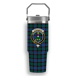 ScotsTee Shop Scottish Fergusson of Balquhidder Modern Crest Tartan Flip Straw Tumbler 20oz 30oz