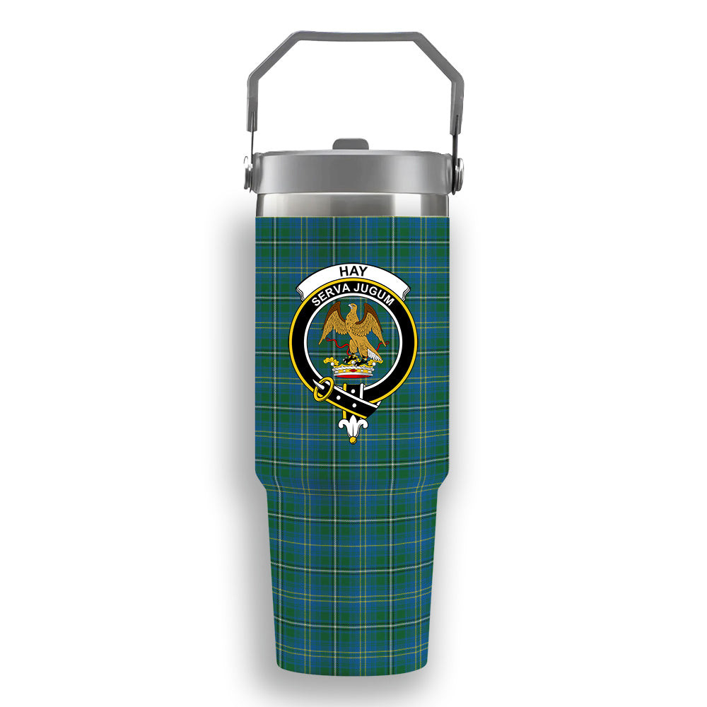 ScotsTee Shop Scottish Hay Hunting Modern Crest Tartan Flip Straw Tumbler 20oz 30oz