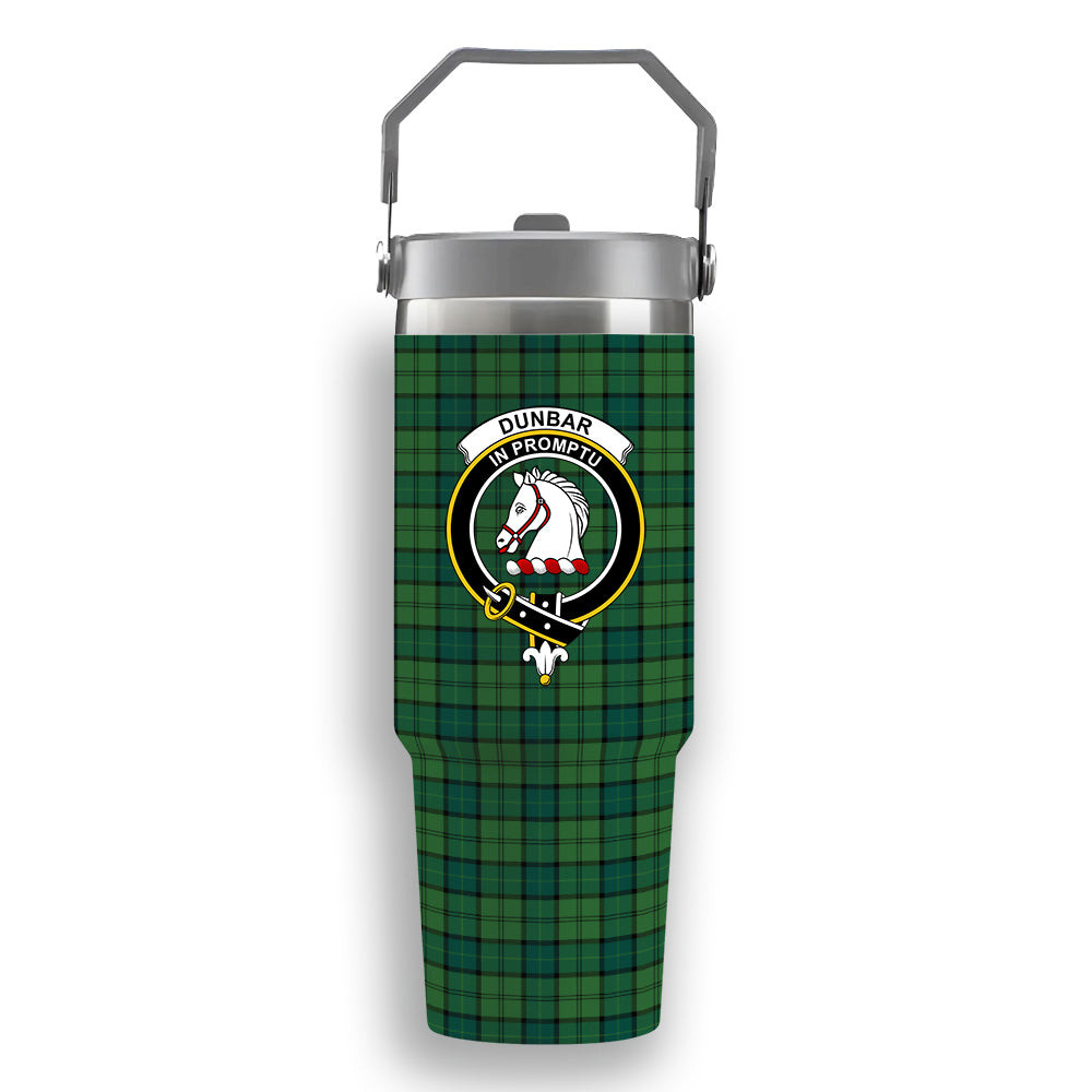 ScotsTee Shop Scottish Dunbar Hunting Modern Crest Tartan Flip Straw Tumbler 20oz 30oz