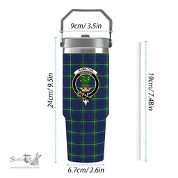 ScotsTee Shop Scottish Hamilton Hunting Modern Crest Tartan Flip Straw Tumbler 20oz 30oz