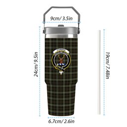 ScotsTee Shop Scottish Forbes of Druminnor Crest Tartan Flip Straw Tumbler 20oz 30oz