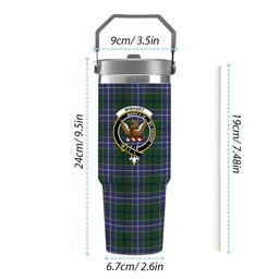 ScotsTee Shop Scottish Wishart Hunting Modern Crest Tartan Flip Straw Tumbler 20oz 30oz