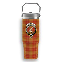 ScotsTee Shop Scottish MacMillan Dress Ancient Crest Tartan Flip Straw Tumbler 20oz 30oz