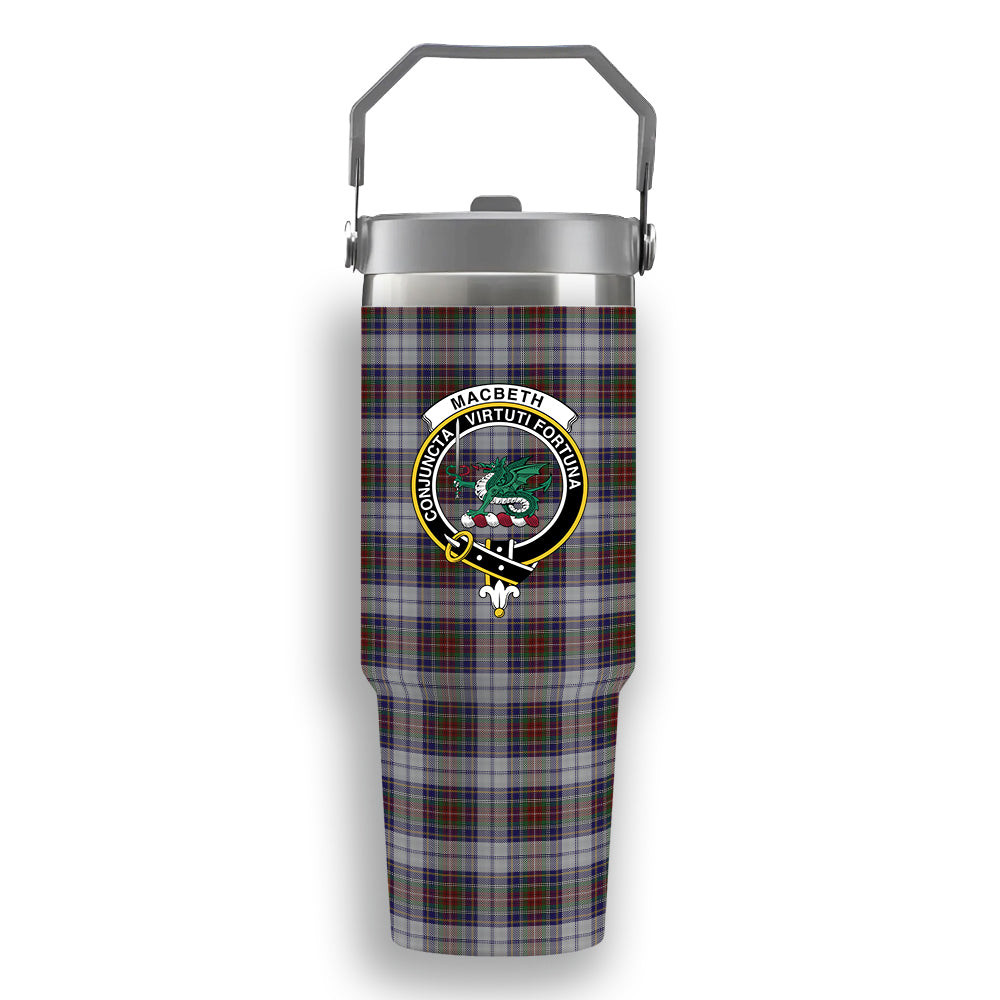 ScotsTee Shop Scottish MacBeth Dress Crest Tartan Flip Straw Tumbler 20oz 30oz