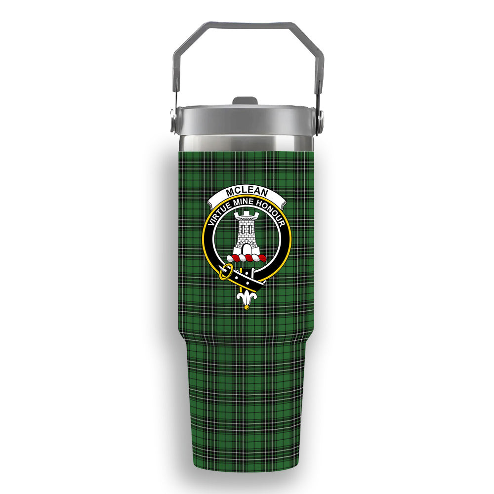 ScotsTee Shop Scottish McLean of Duart Hunting Ancient Crest Tartan Flip Straw Tumbler 20oz 30oz