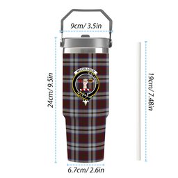 ScotsTee Shop Scottish McCulloch Dress Crest Tartan Flip Straw Tumbler 20oz 30oz