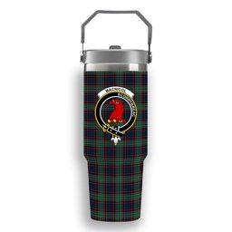 ScotsTee Shop Scottish MacNicol Hunting Modern Crest Tartan Flip Straw Tumbler 20oz 30oz