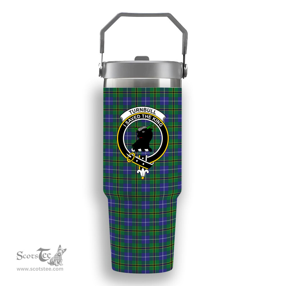 ScotsTee Shop Scottish Turnbull Hunting SC Crest Tartan Flip Straw Tumbler 20oz 30oz