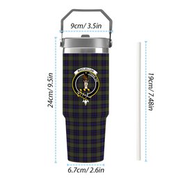 ScotsTee Shop Scottish MacLellan Crest Tartan Flip Straw Tumbler 20oz 30oz