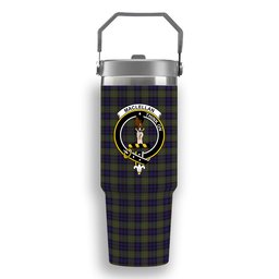 ScotsTee Shop Scottish MacLellan Crest Tartan Flip Straw Tumbler 20oz 30oz