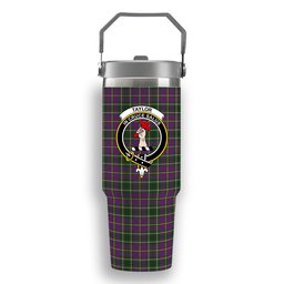 ScotsTee Shop Scottish Taylor Crest Tartan Flip Straw Tumbler 20oz 30oz