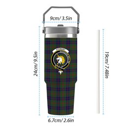 ScotsTee Shop Scottish Stewart of Appin Hunting Crest Tartan Flip Straw Tumbler 20oz 30oz