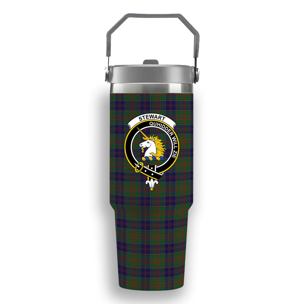 ScotsTee Shop Scottish Stewart of Appin Hunting Crest Tartan Flip Straw Tumbler 20oz 30oz