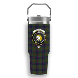 ScotsTee Shop Scottish Stewart of Appin Hunting Crest Tartan Flip Straw Tumbler 20oz 30oz
