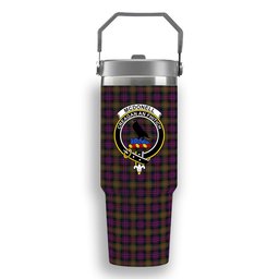 ScotsTee Shop Scottish McDonell Of Glengarry Modern Crest Tartan Flip Straw Tumbler 20oz 30oz