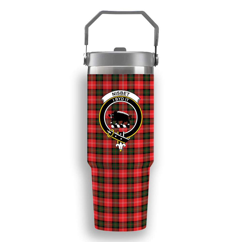 ScotsTee Shop Scottish Nisbet Modern Crest Tartan Flip Straw Tumbler 20oz 30oz