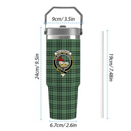 ScotsTee Shop Scottish MacDonald Lord of the Isles Hunting SC Crest Tartan Flip Straw Tumbler 20oz 30oz