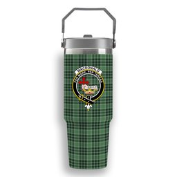 ScotsTee Shop Scottish MacDonald Lord of the Isles Hunting SC Crest Tartan Flip Straw Tumbler 20oz 30oz
