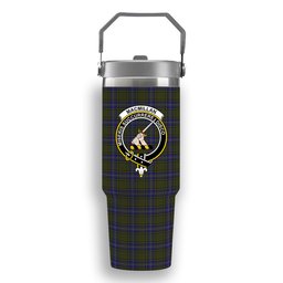 ScotsTee Shop Scottish MacMillan Hunting Modern Crest Tartan Flip Straw Tumbler 20oz 30oz