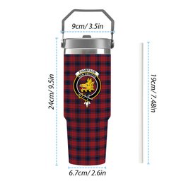 ScotsTee Shop Scottish Thompson Bonner Crest Tartan Flip Straw Tumbler 20oz 30oz