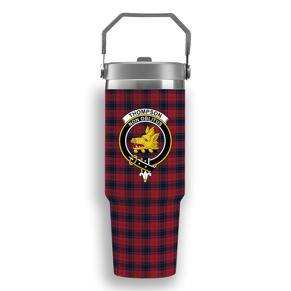 ScotsTee Shop Scottish Thompson Bonner Crest Tartan Flip Straw Tumbler 20oz 30oz