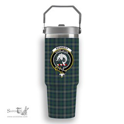 ScotsTee Shop Scottish Kennedy Modern Crest Tartan Flip Straw Tumbler 20oz 30oz