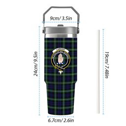 ScotsTee Shop Scottish Lamont Modern Crest Tartan Flip Straw Tumbler 20oz 30oz