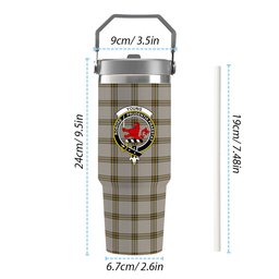 ScotsTee Shop Scottish Young in Australia Crest Tartan Flip Straw Tumbler 20oz 30oz