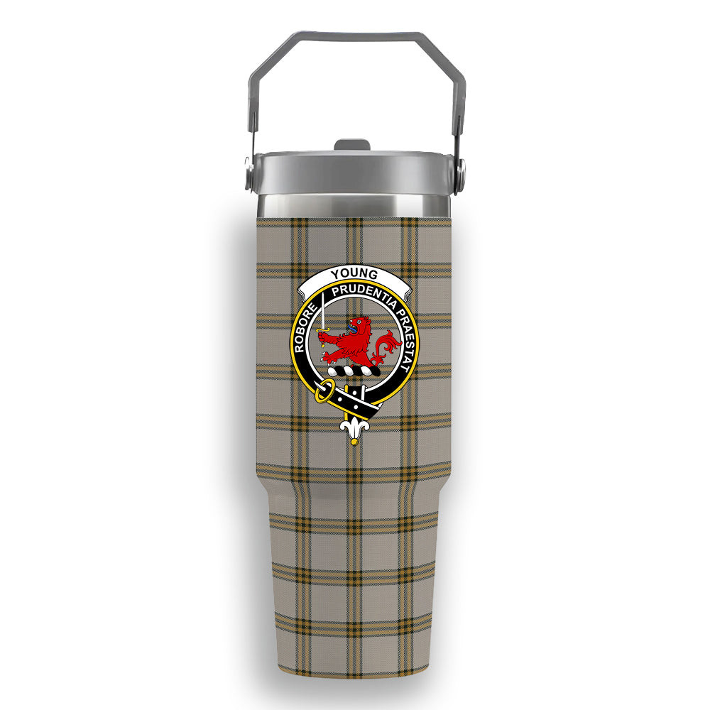 ScotsTee Shop Scottish Young in Australia Crest Tartan Flip Straw Tumbler 20oz 30oz