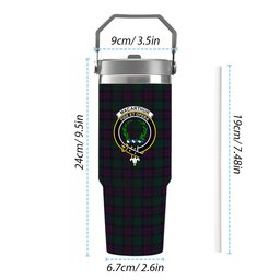 ScotsTee Shop Scottish MacArthur of Milton Hunting Crest Tartan Flip Straw Tumbler 20oz 30oz