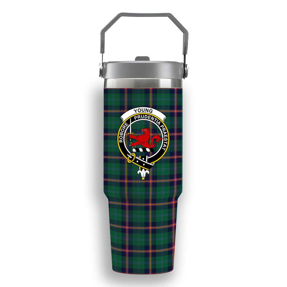 ScotsTee Shop Scottish Young Modern Clan Crest Tartan Flip Straw Tumbler 20oz 30oz