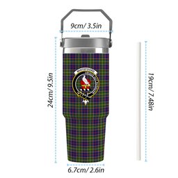 ScotsTee Shop Scottish Whitefoord Crest Tartan Flip Straw Tumbler 20oz 30oz