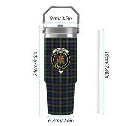 ScotsTee Shop Scottish MacKenzie Morgan Crest Tartan Flip Straw Tumbler 20oz 30oz