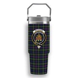 ScotsTee Shop Scottish MacKenzie Morgan Crest Tartan Flip Straw Tumbler 20oz 30oz