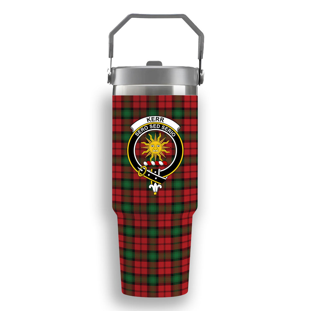 ScotsTee Shop Scottish Kerr Crest Tartan Flip Straw Tumbler 20oz 30oz