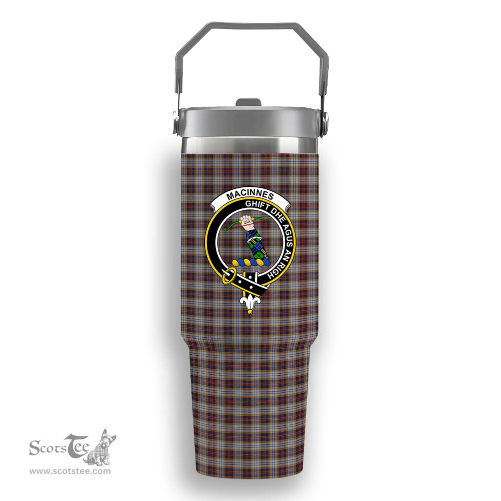 ScotsTee Shop Scottish MacInnes Ancient Hunting Crest Tartan Flip Straw Tumbler 20oz 30oz