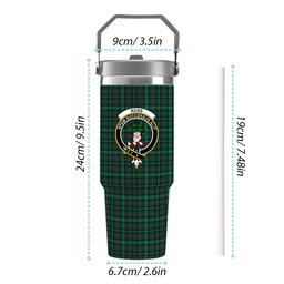 ScotsTee Shop Scottish Ross Hunting Modern Crest Tartan Flip Straw Tumbler 20oz 30oz