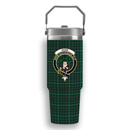 ScotsTee Shop Scottish Ross Hunting Modern Crest Tartan Flip Straw Tumbler 20oz 30oz