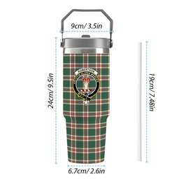 ScotsTee Shop Scottish Robertson Dress Ancient Crest Tartan Flip Straw Tumbler 20oz 30oz