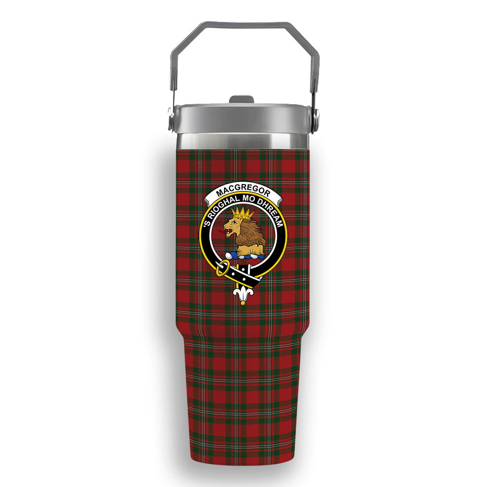 ScotsTee Shop Scottish MacGregor Crest Tartan Flip Straw Tumbler 20oz 30oz