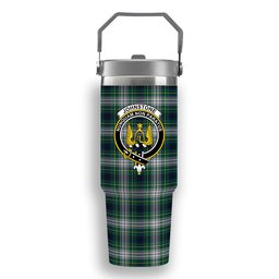 ScotsTee Shop Scottish Johnstone Dress Modern Crest Tartan Flip Straw Tumbler 20oz 30oz