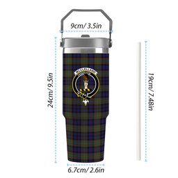 ScotsTee Shop Scottish McClelland Crest Tartan Flip Straw Tumbler 20oz 30oz