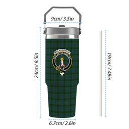 ScotsTee Shop Scottish MacKendrick Crest Tartan Flip Straw Tumbler 20oz 30oz