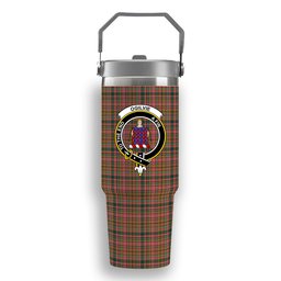ScotsTee Shop Scottish Ogilvie (Ogilvy) of Strathallan Modern Crest Tartan Flip Straw Tumbler 20oz 30oz