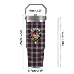 ScotsTee Shop Scottish MacDonald Dress 2 Crest Tartan Flip Straw Tumbler 20oz 30oz