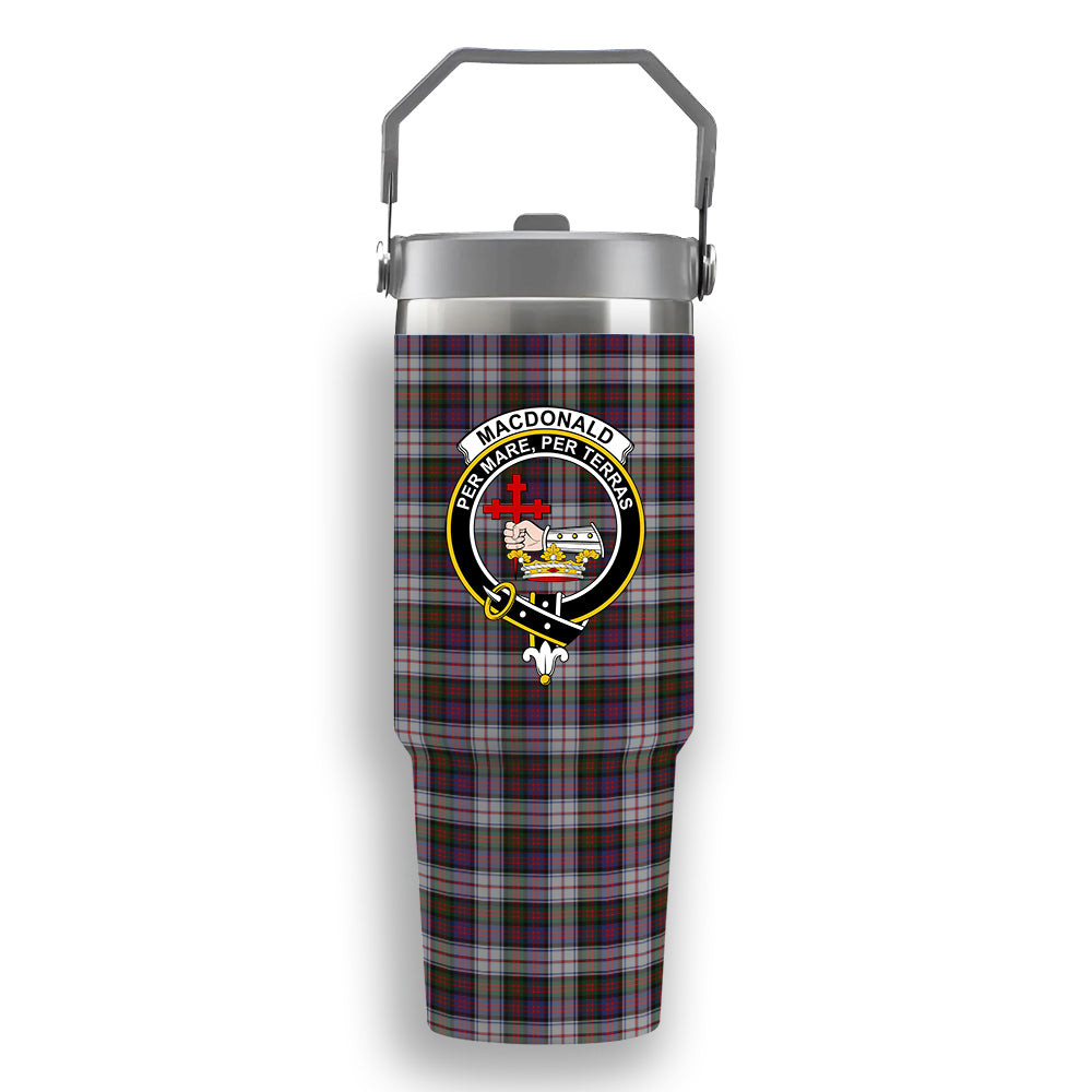 ScotsTee Shop Scottish MacDonald Dress 2 Crest Tartan Flip Straw Tumbler 20oz 30oz