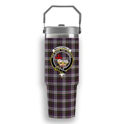 ScotsTee Shop Scottish MacDonald Dress 2 Crest Tartan Flip Straw Tumbler 20oz 30oz